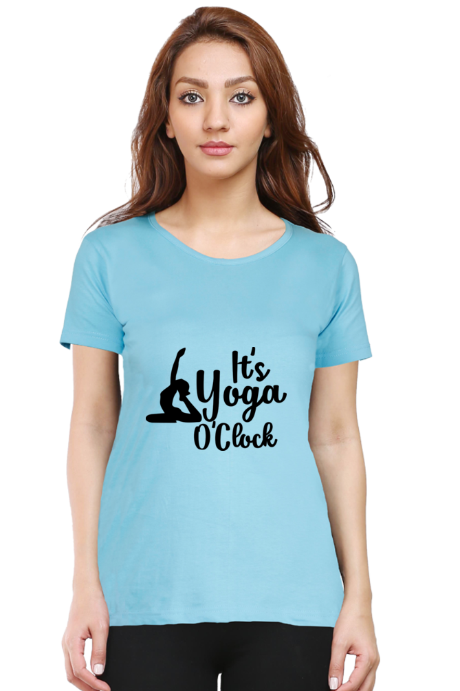 Its Yoga o Clock- Women’s Round Neck Half Sleeve Classic T-Shirt