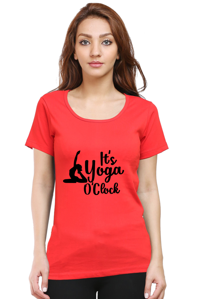 Its Yoga o Clock- Women’s Round Neck Half Sleeve Classic T-Shirt
