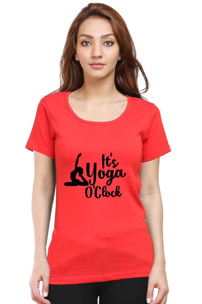 Its Yoga o Clock- Women’s Round Neck Half Sleeve Classic T-Shirt