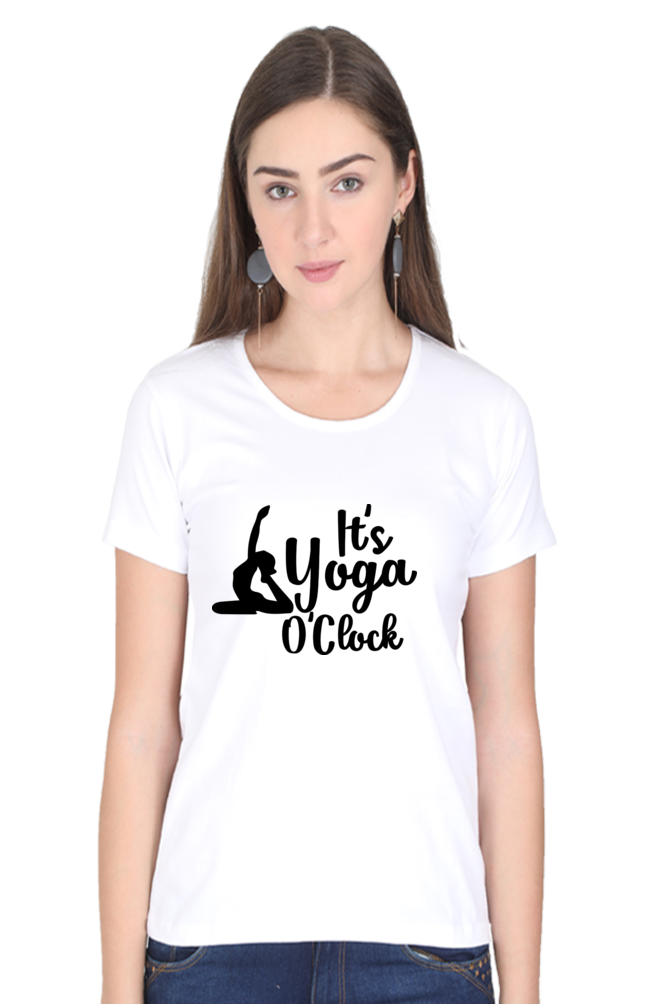 Its Yoga o Clock- Women’s Round Neck Half Sleeve Classic T-Shirt