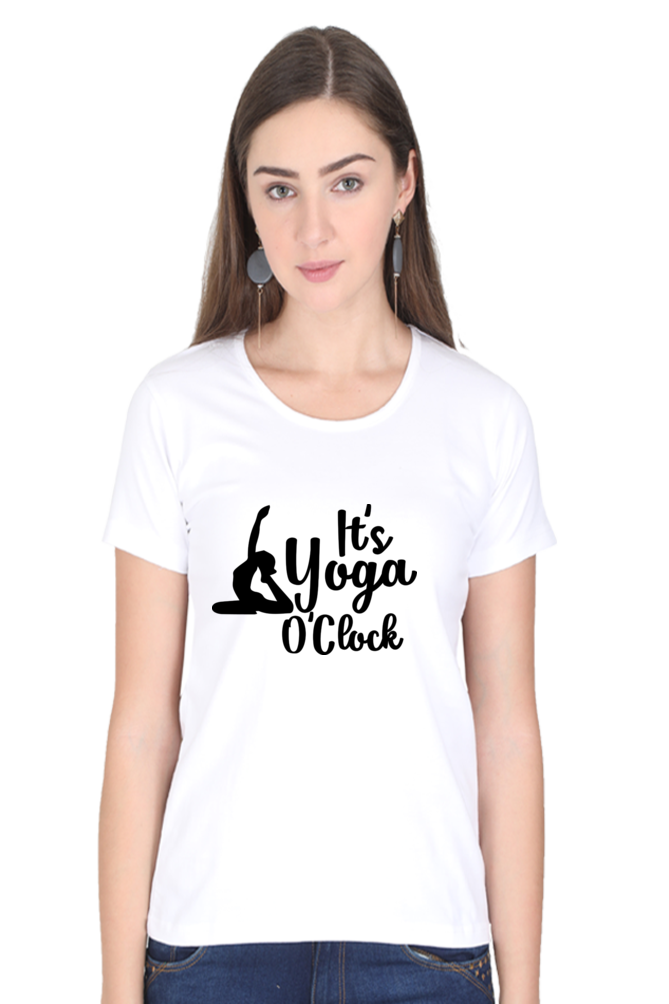 Its Yoga o Clock- Women’s Round Neck Half Sleeve Classic T-Shirt