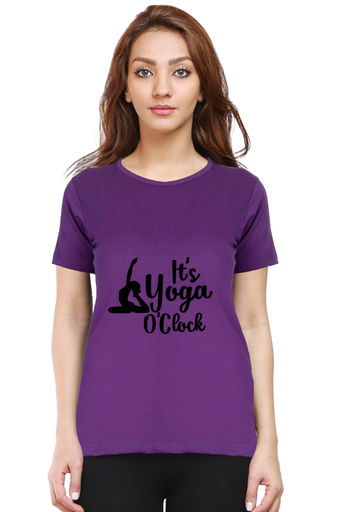 Its Yoga o Clock- Women’s Round Neck Half Sleeve Classic T-Shirt