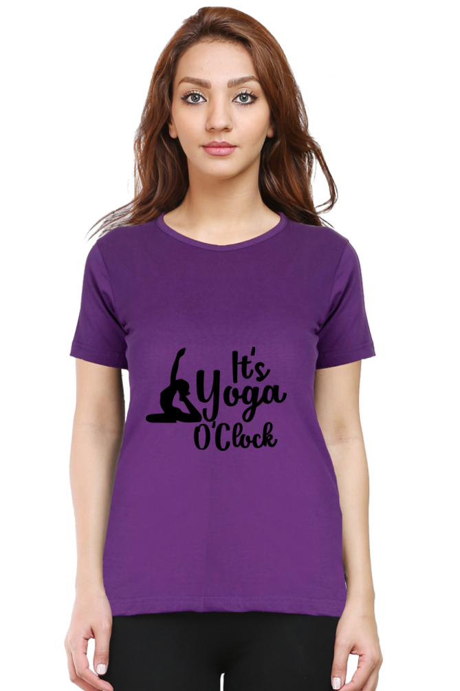 Its Yoga o Clock- Women’s Round Neck Half Sleeve Classic T-Shirt