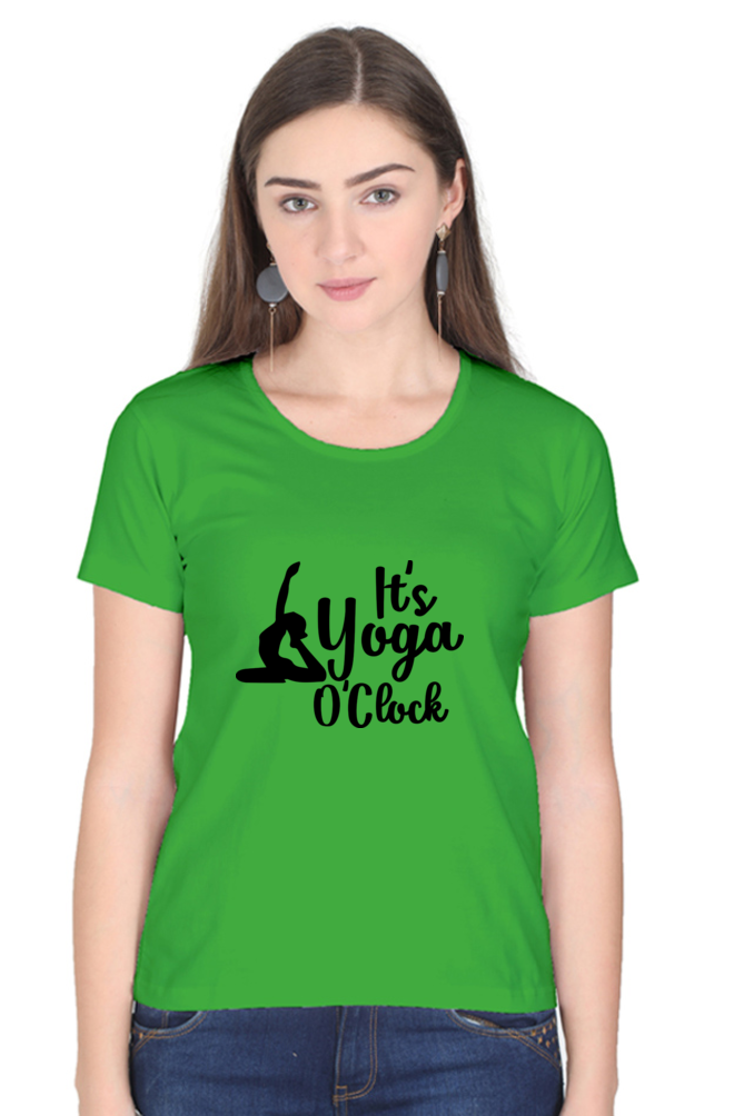 Its Yoga o Clock- Women’s Round Neck Half Sleeve Classic T-Shirt