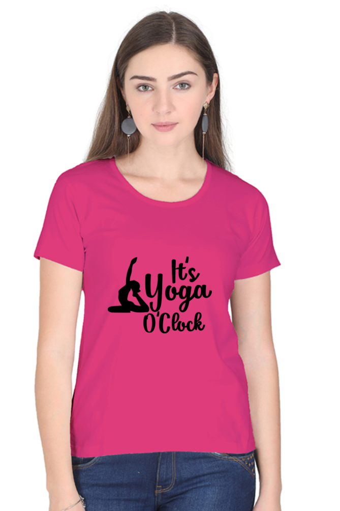 Its Yoga o Clock- Women’s Round Neck Half Sleeve Classic T-Shirt