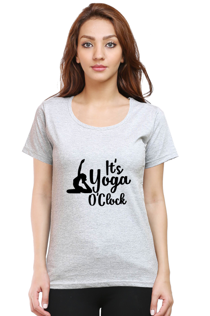 Its Yoga o Clock- Women’s Round Neck Half Sleeve Classic T-Shirt