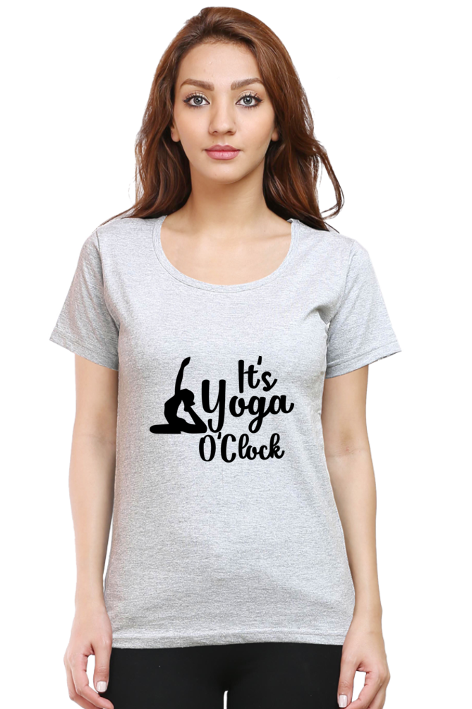 Its Yoga o Clock- Women’s Round Neck Half Sleeve Classic T-Shirt