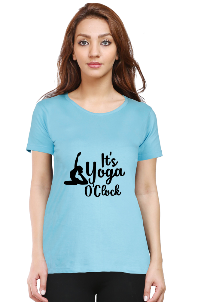 Its Yoga o Clock- Women’s Round Neck Half Sleeve Classic T-Shirt