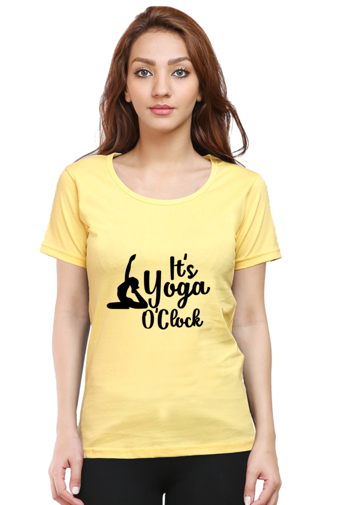 Its Yoga o Clock- Women’s Round Neck Half Sleeve Classic T-Shirt