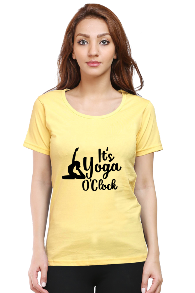 Its Yoga o Clock- Women’s Round Neck Half Sleeve Classic T-Shirt
