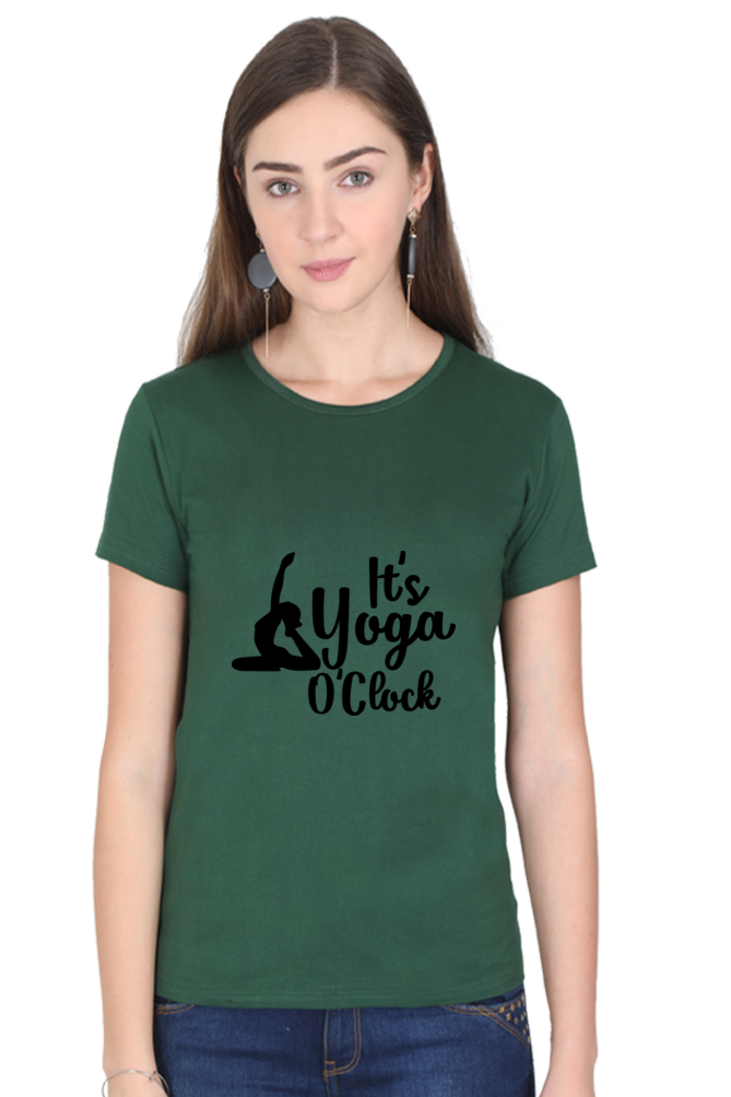 Its Yoga o Clock- Women’s Round Neck Half Sleeve Classic T-Shirt