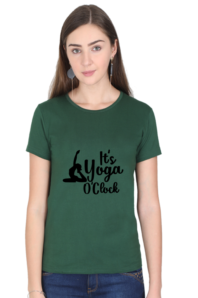 Its Yoga o Clock- Women’s Round Neck Half Sleeve Classic T-Shirt