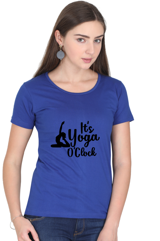 Its Yoga o Clock- Women’s Round Neck Half Sleeve Classic T-Shirt