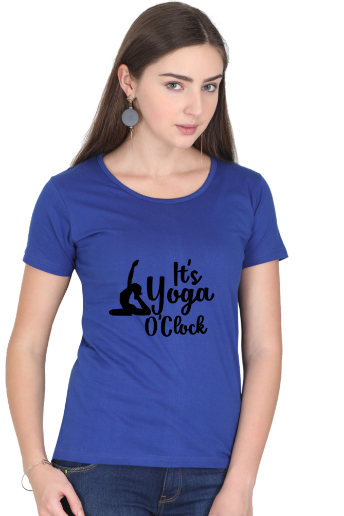 Its Yoga o Clock- Women’s Round Neck Half Sleeve Classic T-Shirt